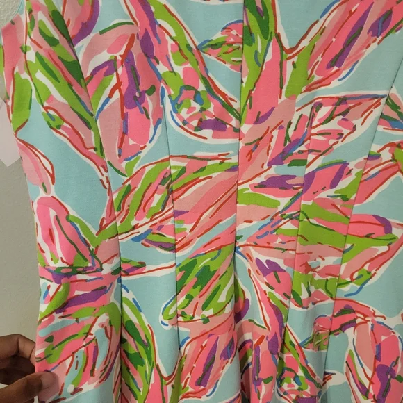 Lilly Pulitzer Briella Pastel Floral Mini Pleated Summer Dress. Size M - Picture 10 of 13